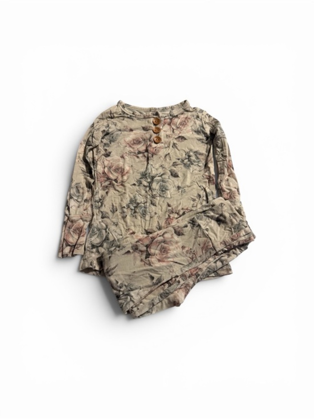 Posh Peanut Floral Roses Pajama Set Size 2T Bamboo